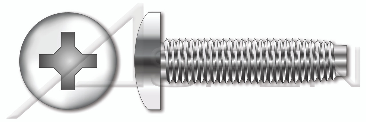 #8-32 X 1" Pan Head Trilobe Thread Rolling Screws for Metals with Phillips Drive, 410 Stainless Steel, Passivated and Waxed