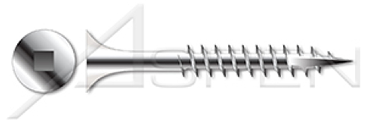 #10 X 3" Deck Screws, Bugle Square Drive, Type 17 Point, AISI 316 Stainless Steel