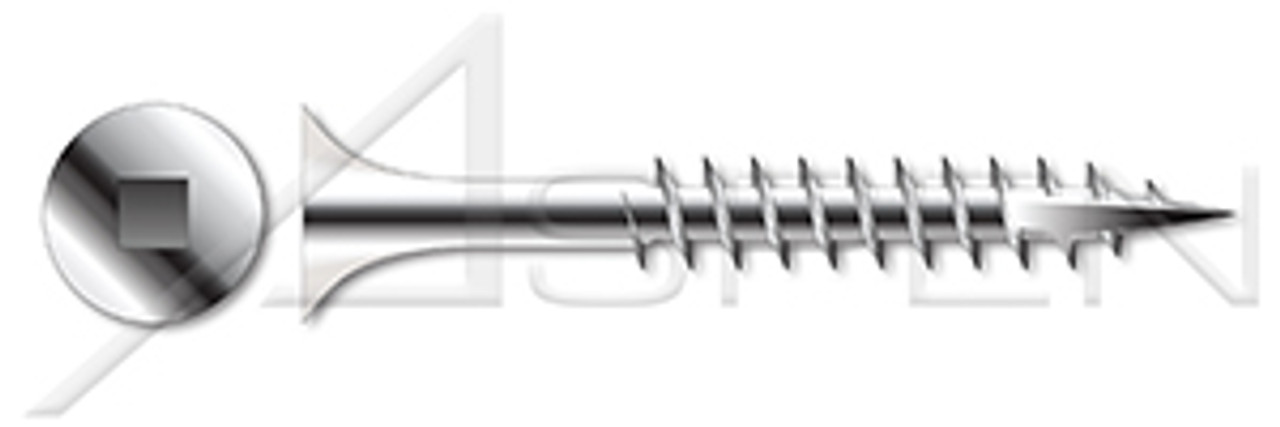 #14 X 4" Deck Screws, Bugle Square Drive, Type 17 Point, AISI 316 Stainless Steel