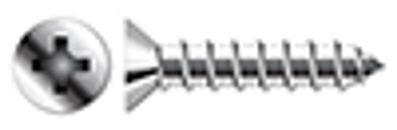 #8 X 1-1/2" Self-Tapping Sheet Metal Screws, Type "A", Flat Phillips Drive, AISI 410 Stainless Steel