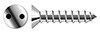 #8 X 2" Self-Tapping Sheet Metal Security Screws, Flat Countersunk Head Tamper Resistant Drilled Spanner Drive, Type "A", AISI 304 Stainless Steel (18-8)