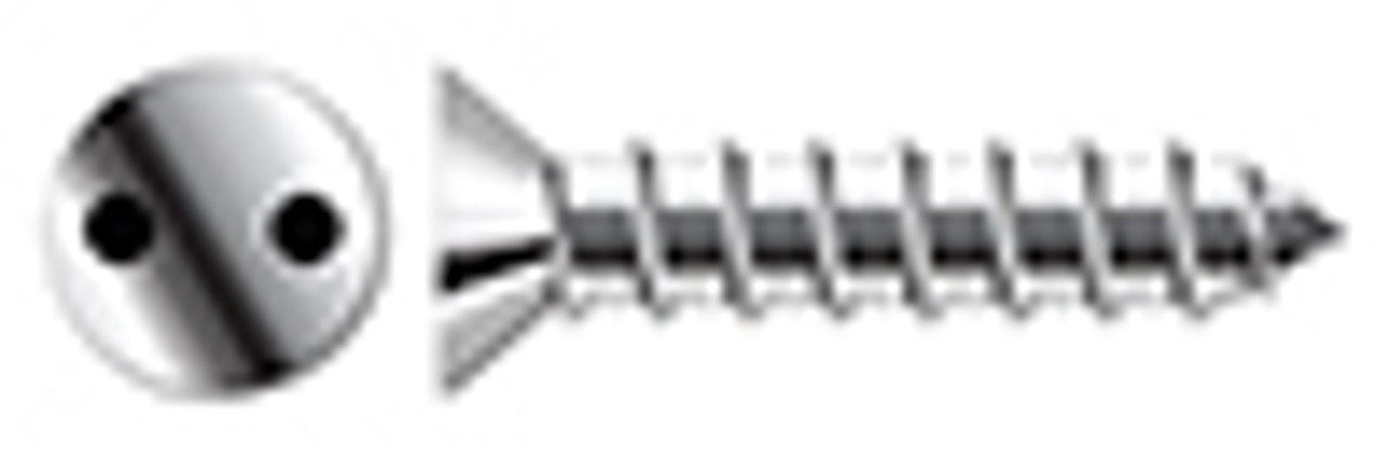 #12 X 1" Self-Tapping Sheet Metal Security Screws, Flat Countersunk Head Tamper Resistant Drilled Spanner Drive, Type "A", AISI 304 Stainless Steel (18-8)