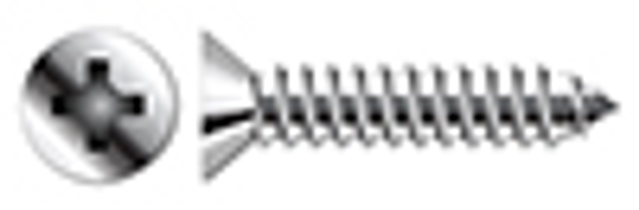 #8 X 1/2" Self-Tapping Sheet Metal Screws, Type "AB", Flat Phillips Drive, AISI 410 Stainless Steel