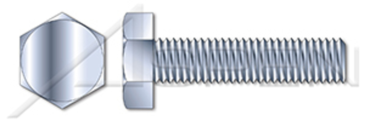 3/4"-10 X 4" Machine Bolts, Hex Head, Full Thread, A307 Steel, Zinc