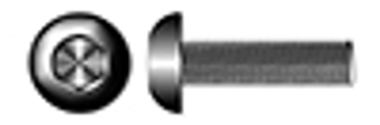 #10-32 X 1/2" Button Head Hex Socket Cap Screws, Full Thread, 18-8 Stainless Steel, Black Oxide