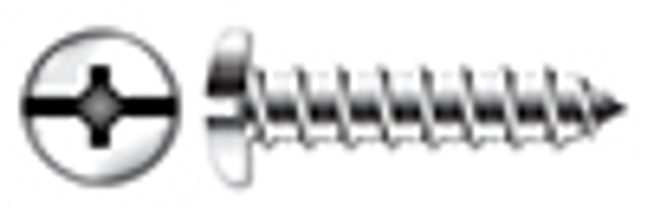 #8 X 2" Self-Tapping Sheet Metal Screws, Type "A", Pan Head Phillips/Slot Combo Drive, AISI 304 Stainless Steel (18-8)