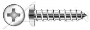 #14 X 3/4" Self-Tapping Sheet Metal Screws, Type "A", Pan Phillips Drive, AISI 316 Stainless Steel