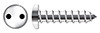 #10 X 3" Self-Tapping Sheet Metal Security Screws, Pan Head Tamper Resistant Drilled Spanner Drive, Type "A", AISI 304 Stainless Steel (18-8)