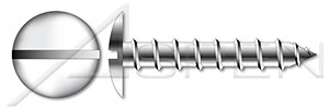 #10 X 2" Self-Tapping Sheet Metal Screws, Type "A", Truss Slot Drive, AISI 304 Stainless Steel (18-8)