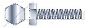 7/16"-14 X 3" Machine Bolts, Hex Head, Full Thread, A307 Steel, Zinc