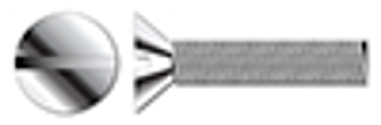 #10-32 X 3/4" Machine Screws, Flat 100 Degree Slot Drive, 100 Degree Countersink, Full Thread, AISI 304 Stainless Steel (18-8)
