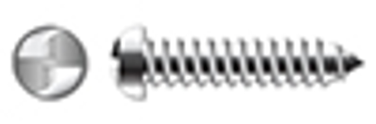 #10 X 1-1/4" Self-Tapping Sheet Metal Screws, Round Head Tamper-Resistant One-Way Slotted Drive, Type "AB", AISI 304 Stainless Steel (18-8)