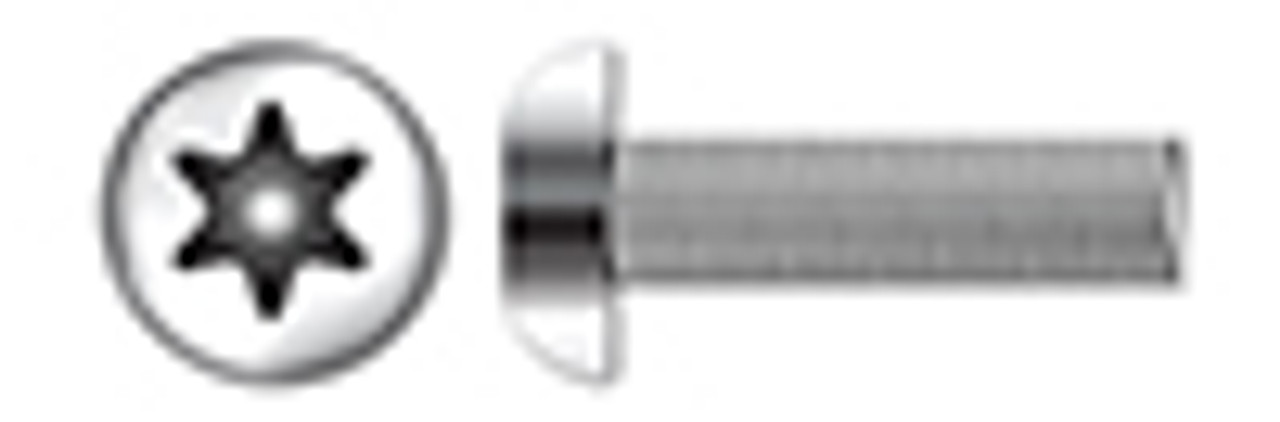 #10-24 X 5/8" Security Machine Screws, Button Head Tamper Resistant Torx Pin Drive, AISI 304 Stainless Steel (18-8)