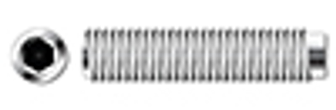 #10-24 X 3/4" Hex Socket Set Screws, Half-Dog Point, Full Thread, AISI 304 Stainless Steel (18-8)