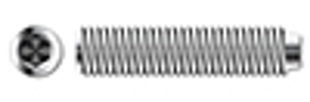 #10-24 X 3/16" Hex Socket Set Screws, Knurled Cup Point, Full Thread, AISI 304 Stainless Steel (18-8)