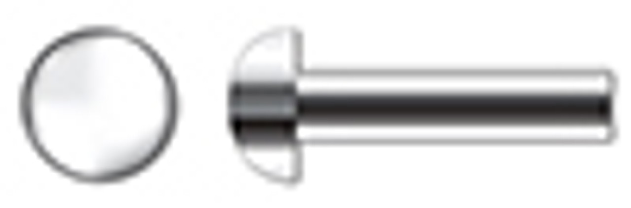 1/4" X 1" Solid Rivets, Round Head, AISI 304 Stainless Steel (18-8)