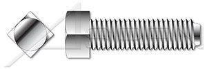 1/4"-20 X 3/4" Square Head Set Screws, Cup Point, Fully Threaded, 18-8 Stainless Steel