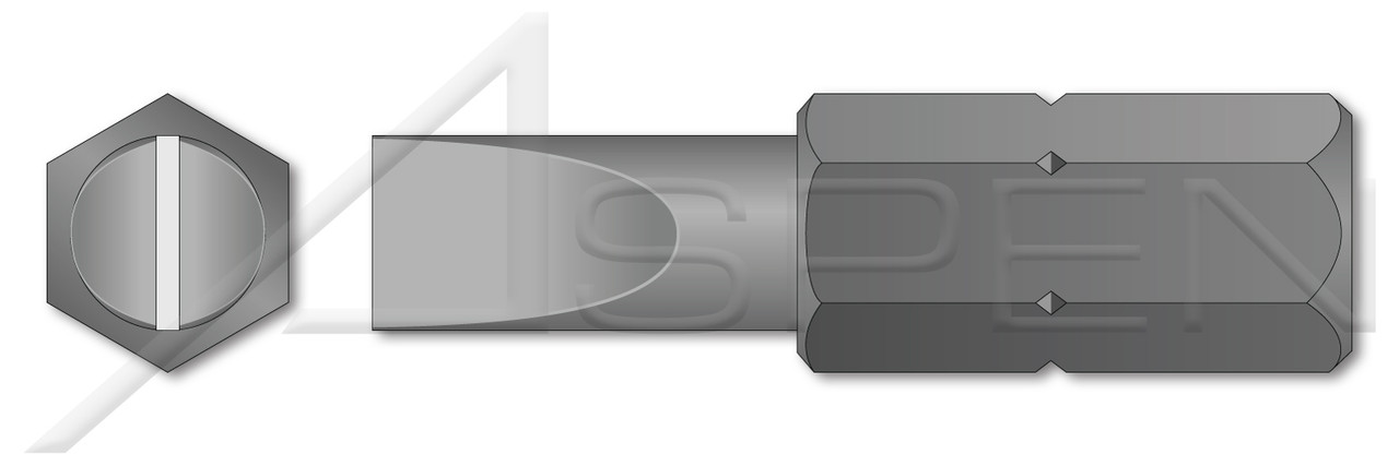 #6-#8 X 1", A/F=1/4" Insert Bits, Slotted Drive