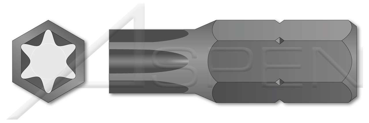 Ts30 X 1", A/F=1/4" Insert Bits, 6Lobe Torx(r) Generic Alternative