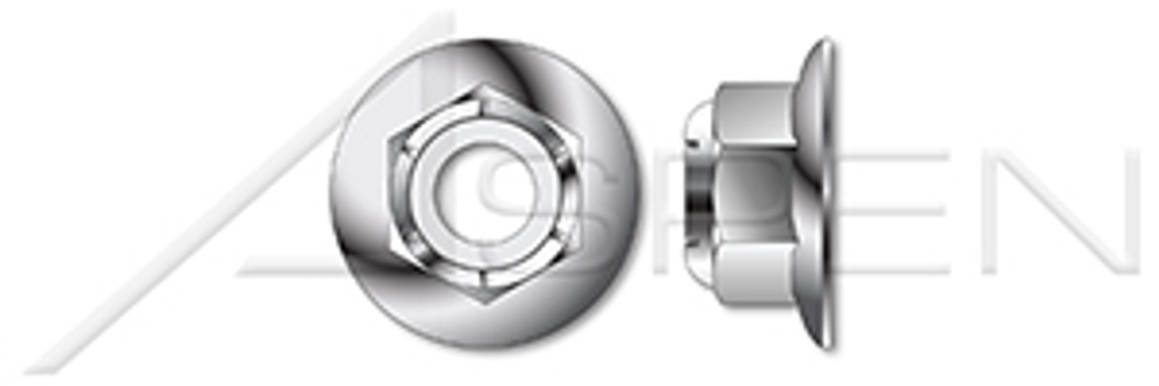5/16"-18 Hex Nylon Insert Stop Lock Nuts with Flange, 18-8 Stainless Steel 5/16"-18 Hex Nylon Insert Stop Lock Nuts with Flange, 18-8 Stainless Steel