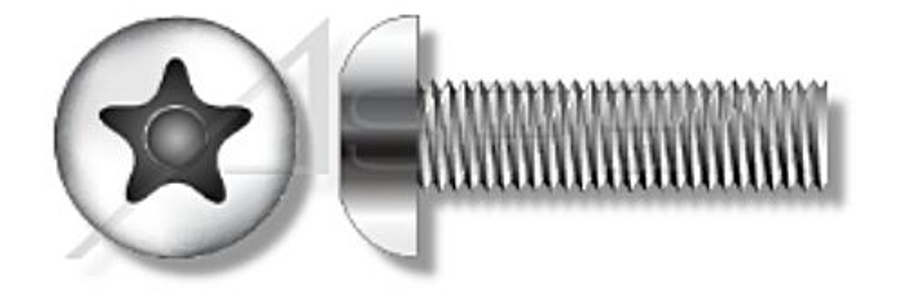 #10-24 X 1/2" Button Head Security Machine Screws with Tamper-Resistant Torx Plus(r) Pin Drive, Stainless Steel 18-8