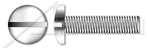 #12-24 X 1" Machine Screws, Pan Slot Drive, Full Thread, AISI 316 Stainless Steel