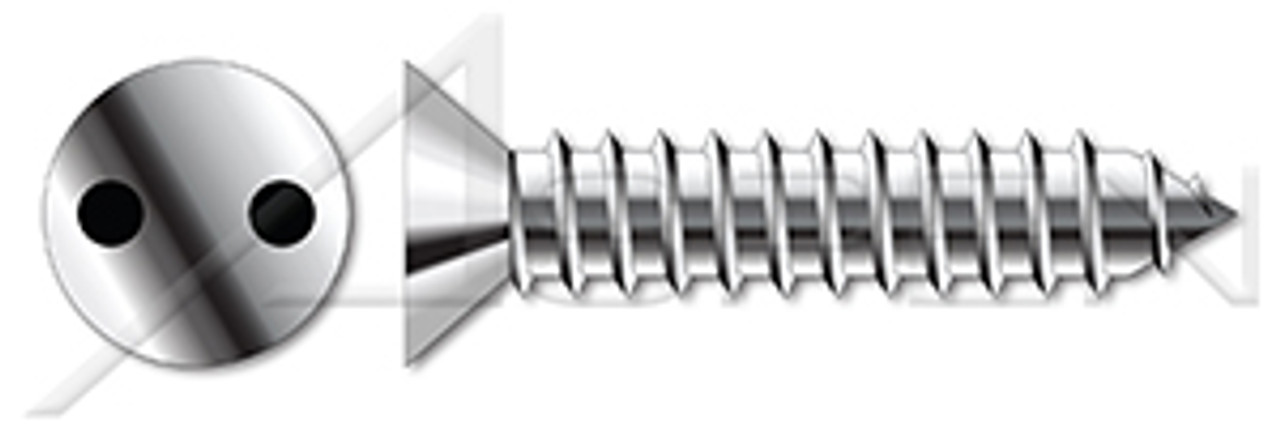 #10 X 1-1/4" Self-Tapping Sheet Metal Security Screws, Flat Countersunk Head Tamper Resistant Drilled Spanner Drive, AISI 304 Stainless Steel (18-8), Includes Driver Bit