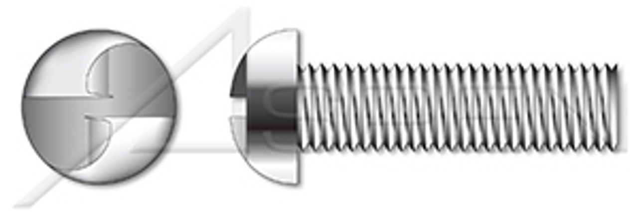 1/4"-20 X 1" Security Machine Screws, Round Head Tamper Resistant One-Way Slotted Drive, AISI 304 Stainless Steel (18-8)