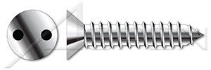 #4 X 3/8" Self-Tapping Sheet Metal Security Screws, Flat Countersunk Head Tamper Resistant Drilled Spanner Drive, AISI 304 Stainless Steel (18-8), Includes Driver Bit
