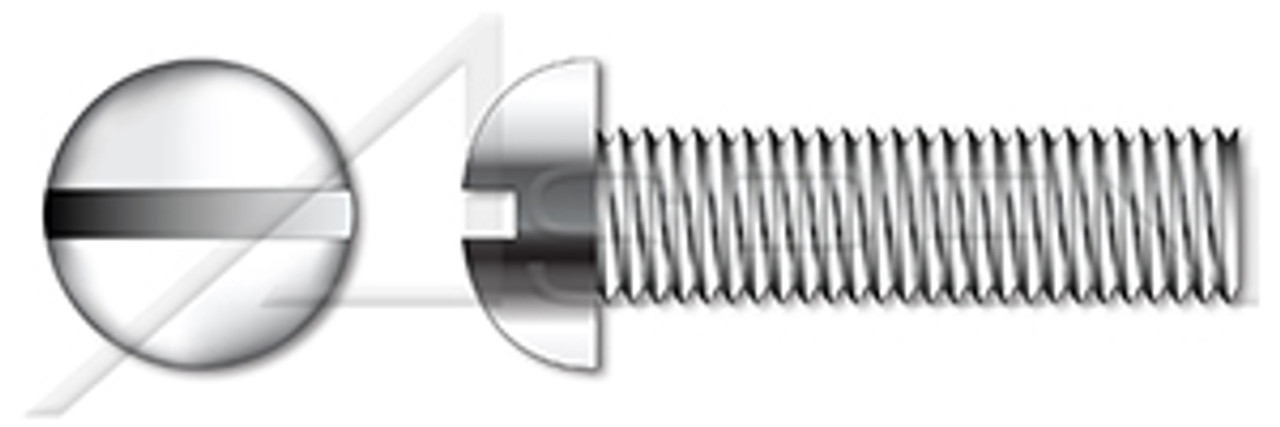1/4"-20 X 2" Machine Screws, Round Slot Drive, Full Thread, AISI 316 Stainless Steel