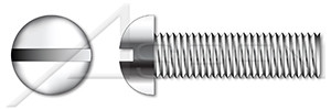 1/4"-20 X 3" Machine Screws, Round Slot Drive, Full Thread, AISI 316 Stainless Steel