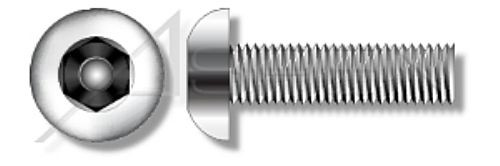1/4"-20 X 3/8" Security Machine Screws, Button Head Tamper Resistant Hex Socket Pin Drive, AISI 304 Stainless Steel (18-8), Includes Driver Bit