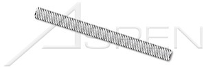 1/2"-20 X 6' Threaded Rods, Left-Hand Thread, Full Thread, AISI 304 Stainless Steel (18-8)