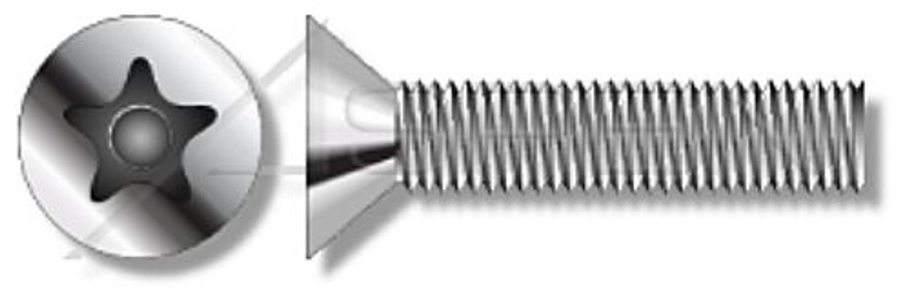 #12-24 X 3/4" Flat Head Security Machine Screws with Tamper-Resistant Torx Plus(r) Pin Drive, Stainless Steel 18-8