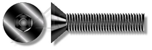 3/8"-16 X 3/4" Security Machine Screws, Flat Countersunk Head Tamper Resistant Hex Socket Pin Drive, Alloy Steel, Includes Driver Bit
