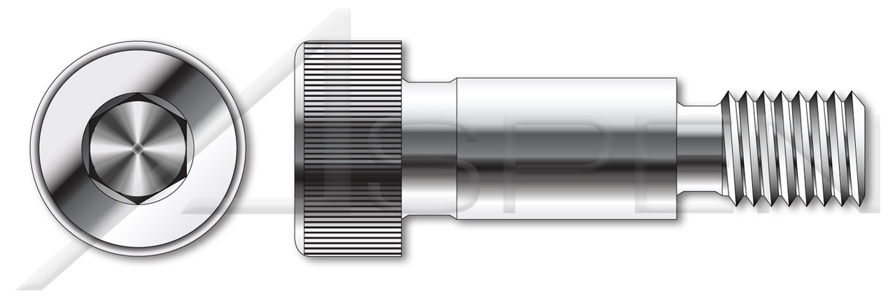 1/2"-13 X 2-1/4" Shoulder Screws, Hex Socket Drive, AISI 304 Stainless Steel (18-8)