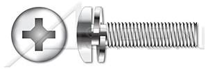 #2-56 X 1/4" SEMS Machine Screws with Split Lock Washer, Pan Head with Phillips Drive, 18-8 Stainless Steel