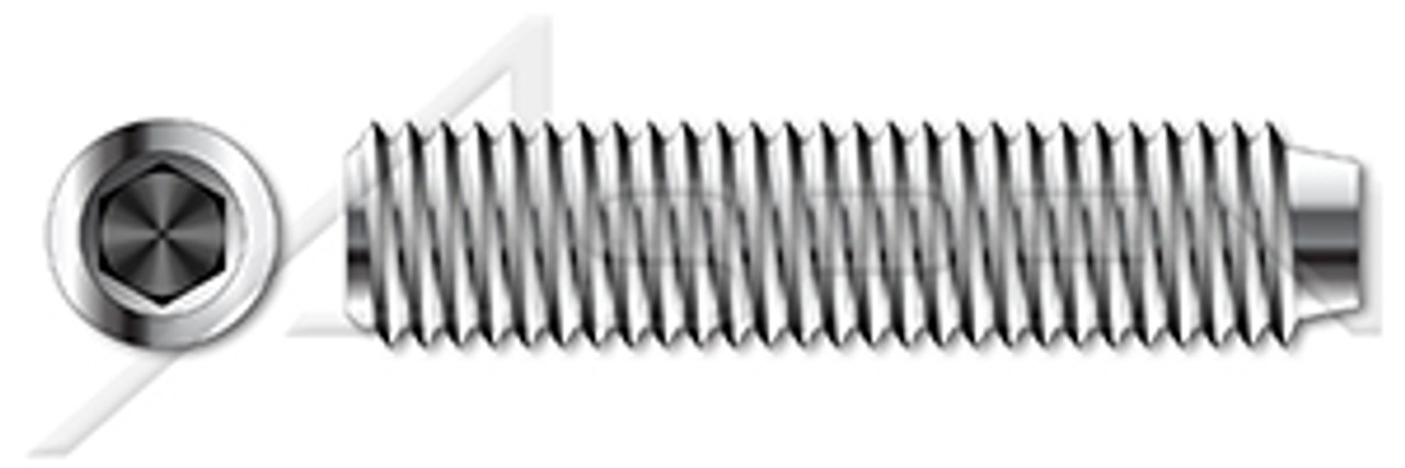 #10-24 X 1/4" Hex Socket Set Screws, Cup Point, Full Thread, AISI 316 Stainless Steel