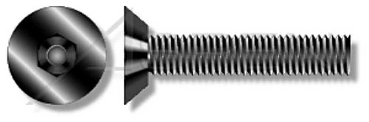 #8-32 X 1/4" Security Machine Screws, Flat Countersunk Undercut Head Tamper Resistant Hex Socket Pin Drive, Alloy Steel, Includes Driver Bit