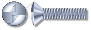#6-32 X 1-1/2" Security Machine Screws, Oval Countersunk Head Tamper Resistant One-Way Slotted Drive, Steel, Zinc Plated