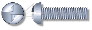 #10-24 X 3/8" Security Machine Screws, Round Head Tamper Resistant One-Way Slotted Drive, Steel, Zinc Plated