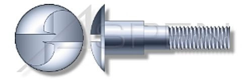 5/16"-18 X 2" Security Shoulder Screws, Truss Head Tamper Resistant One-Way Slotted Drive, Steel, Zinc Plated