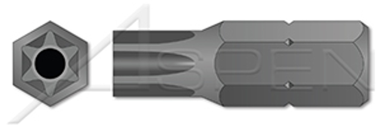 T27 Insert Bits, Tamper-Resistant 6-Lobe Pin Drive