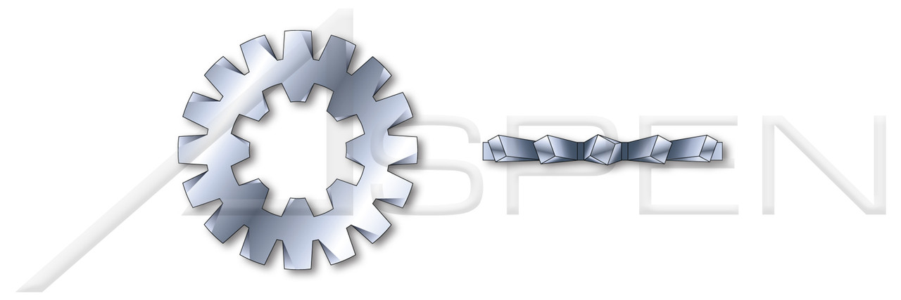 3/8" Internal-External Tooth Lock Washers, Zinc Plated Steel