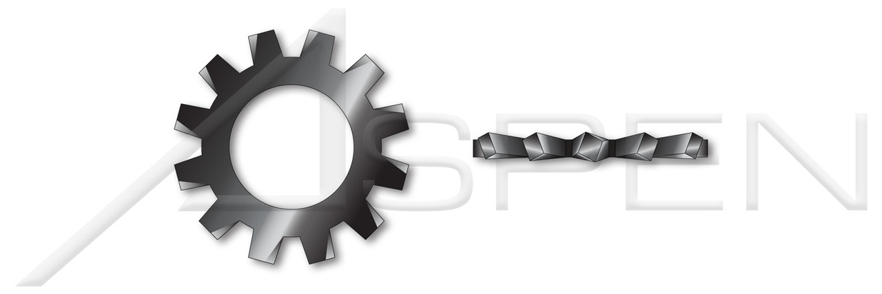 #6 External Tooth Lock Washers, Black Zinc Plated Steel