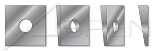 1-1/4", ID=1-3/8", OD=2-1/4", THK=0.52" Square Beveled Malleable Levelling Washers, Type "A", Cast Iron, Hot Dip Galvanized