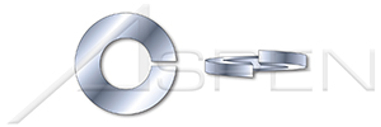 7/8" Helical Spring Lock Washers, Heavy Split, Steel, Zinc Plated, Hardened