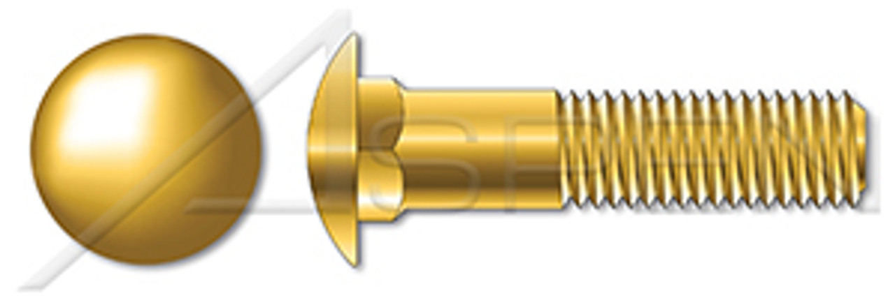 1/4"-20 X 1-3/4" Carriage Bolts, Round Head, Square Neck, Silicon Bronze