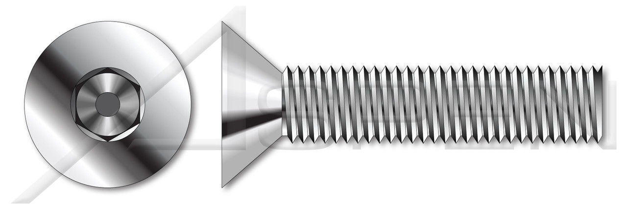 M12-1.75 X 110mm Flat Countersunk Socket Cap Screws, Hex Drive, Fully Threaded, DIN 7991 / ISO 10642, A2 Stainless Steel