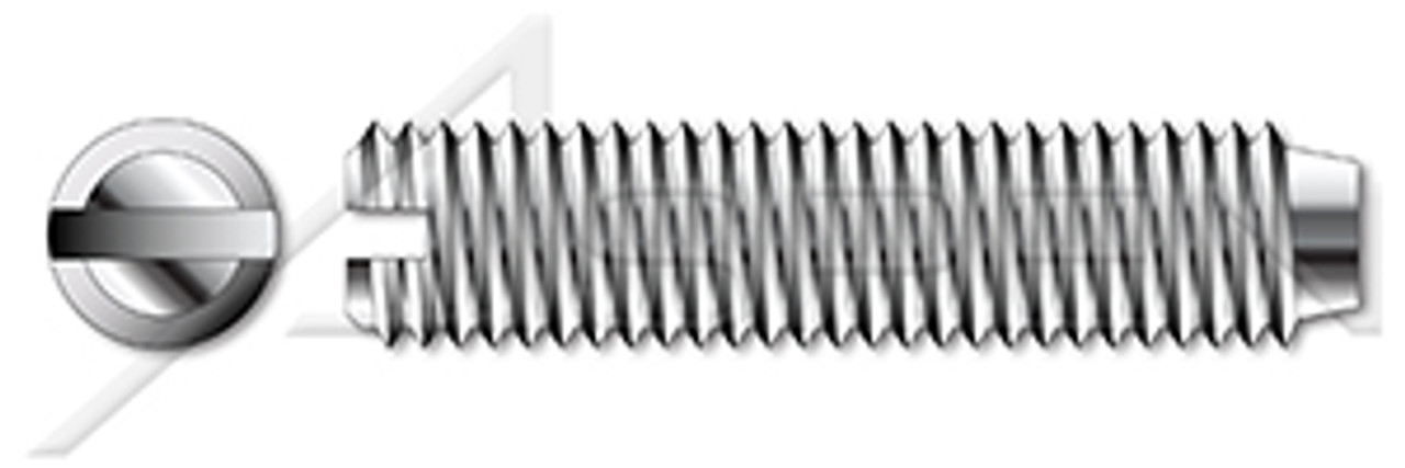 M10-1.5 X 30mm DIN 551 / ISO 4766, Metric, Slotted Set Screws, Flat Point, A2 Stainless Steel